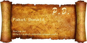 Pakot Donald névjegykártya